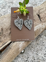 Black Crystal Heart Earrings