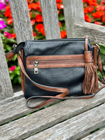Sabrina Two Tone Crossbody in Black