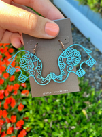 Patina Mandala Elephant Earrings
