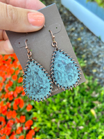 Patina Gold Wire Teardrop Earrings