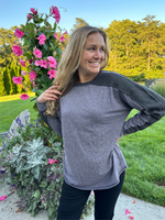 Dolman Ribbed Long Sleeve in Vintage Charcoal