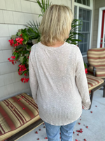 Crochet V-Neck Long Sleeve Lace Top in Curvy