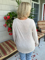 Crochet V-Neck Long Sleeve Lace Top