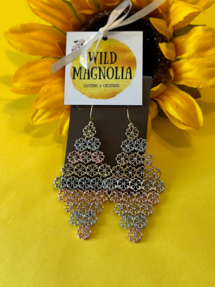 Multi Metal Chandelier Earrings