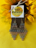 Multi Metal Chandelier Earrings
