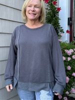 High Low Knit Sweater in Charcoal