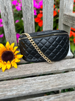 Sylvie Quilted Belt Bag in Black