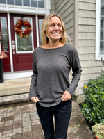 Lace Back Detail Sweater in Charcoal