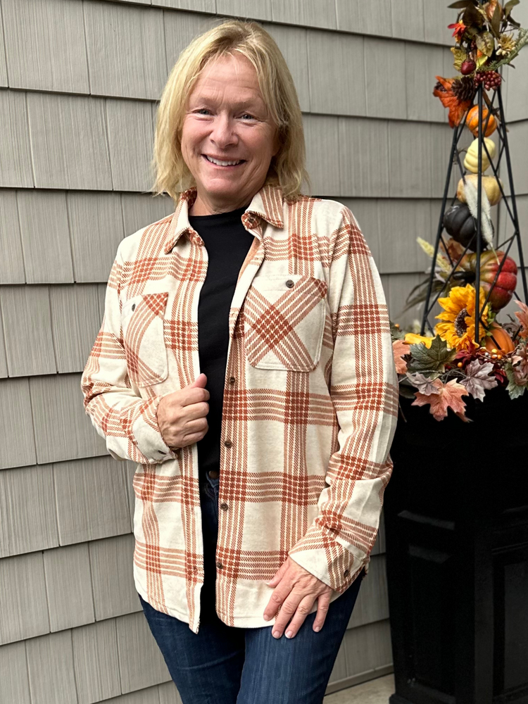 Lewis Top in Rust Ivory Plaid