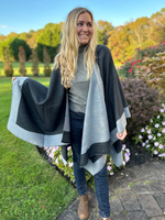 Black and Gray Reversible Kimono