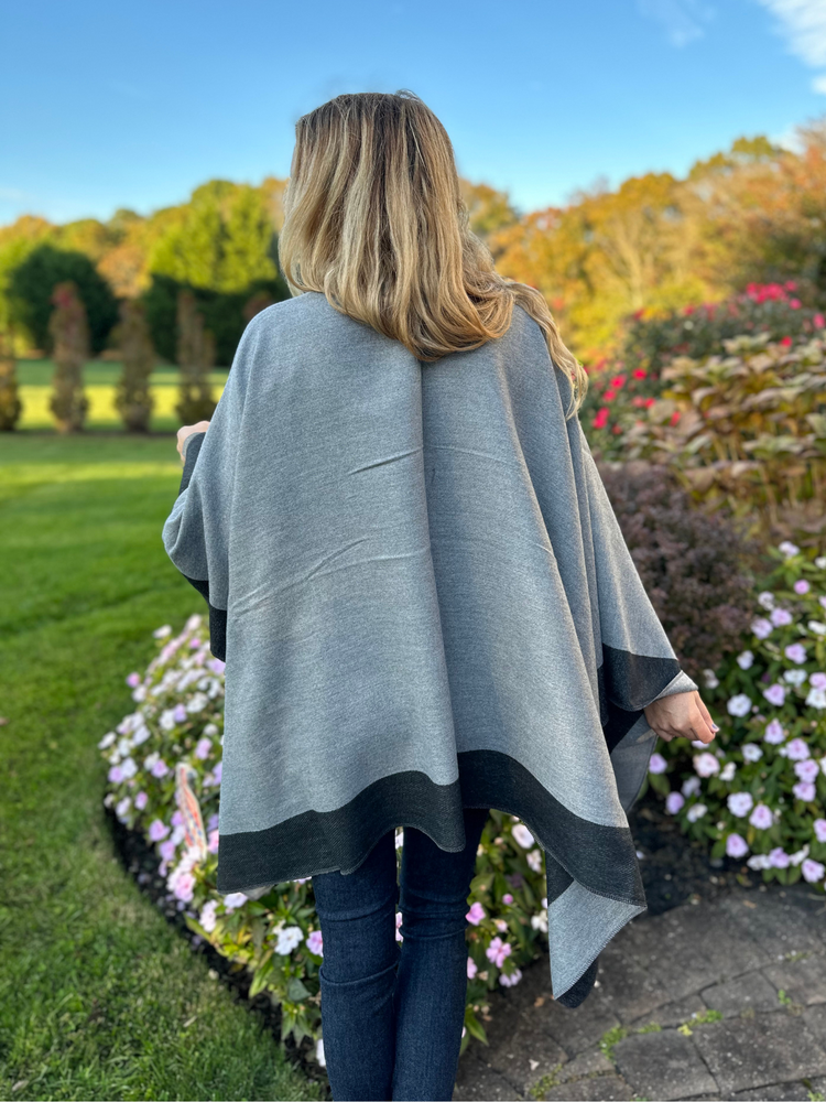 Black and Gray Reversible Kimono