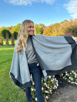 Black and Gray Reversible Kimono