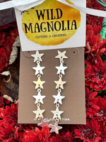 Two Tone Starry Line Earrings