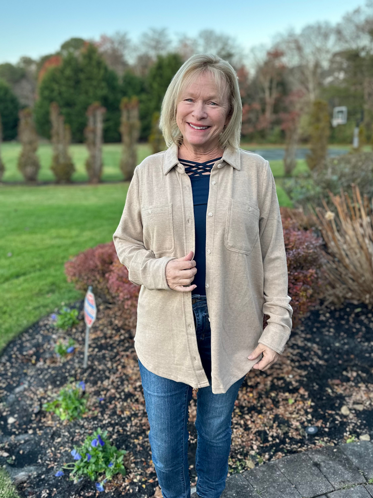 Lewis Top in Warm Taupe
