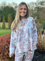 Tie Dye Cosmic Long Sleeve Top in Denim
