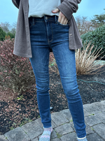 Judy Blue Mid Rise Vintage Raw Hem Skinny Jeans