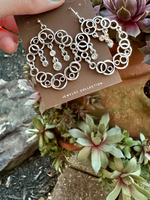 Silver Abstract Circle Earrings