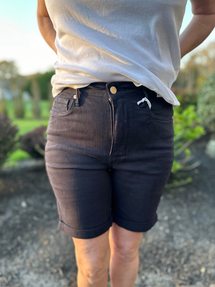 Judy Blue Navy Tummy Control Bermuda Shorts