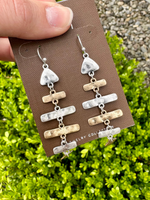 Two Tone Fish Link Earrings