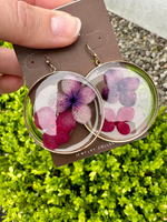 Circular Floral Resin Earrings