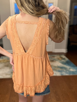 A-Line Sleeveless Lace Trim Top