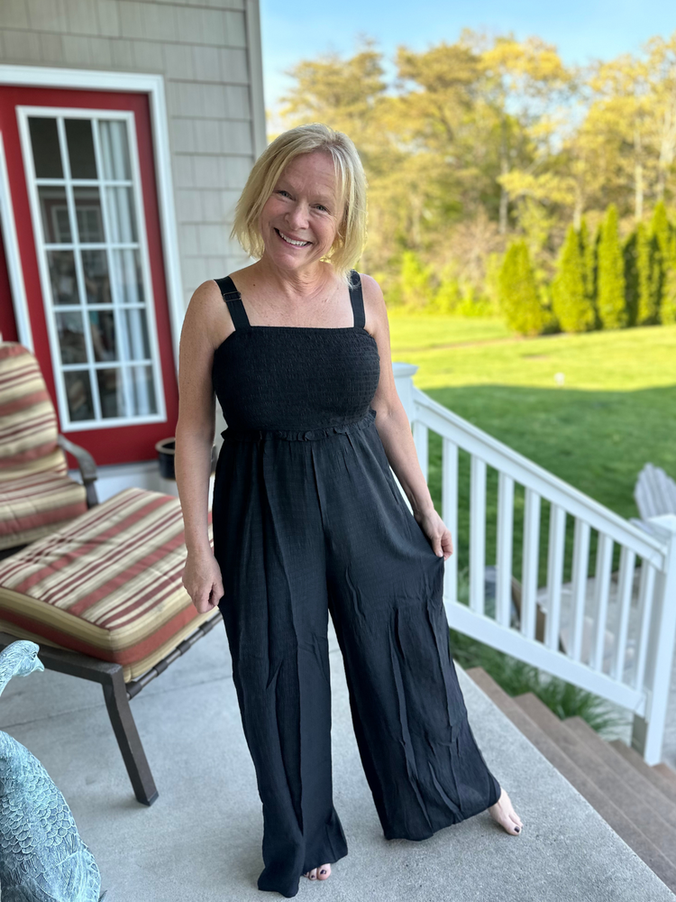 Wide Leg Flowy Jumpsuit in Black