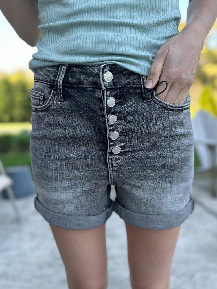 Judy Blue High Waist Buttonfly Cuffed Shorts