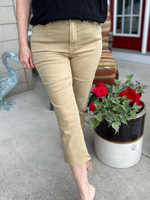 Judy Blue Midrise Dyed Capris in Khaki