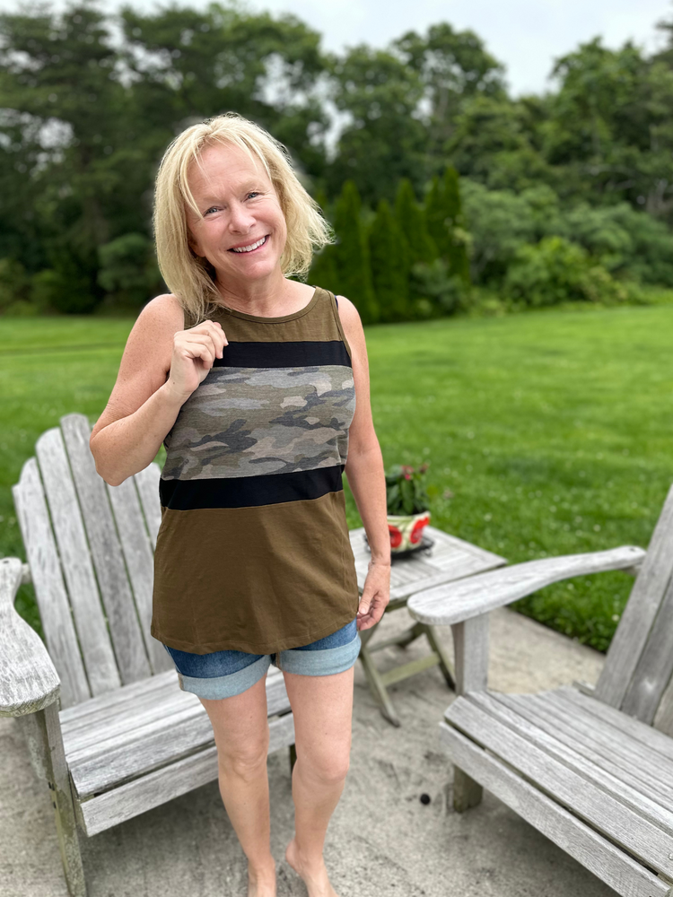 Camo Striped Tank Top