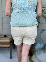 Judy Blue High Waisted Garment Dyed Shorts in Bone