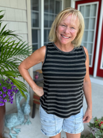 Euclid Basic Tank in Black and White Stripe