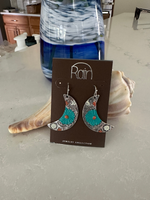 Silver Blue Moon Flower Earrings