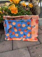 Set of 2 Paradise Orange Zip Pouches