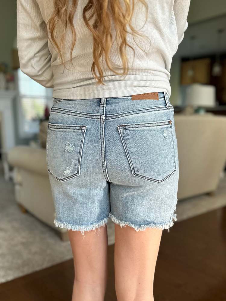 Judy Blue High Rise Distressed Shorts