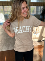 Beachy Graphic Tee in Tan