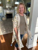 Crochet Mosaic Print Kimono