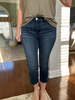 Judy Blue Dark Wash Capri with Side Slit