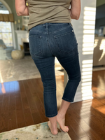 Judy Blue Dark Wash Capri with Side Slit