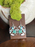 Silver Resin Starfish Earrings