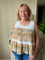 Sleeveless Floral Tank Top