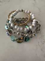 Peacock Glass Beaded Bracelet