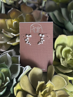 Silver Crystal Branch Earrings