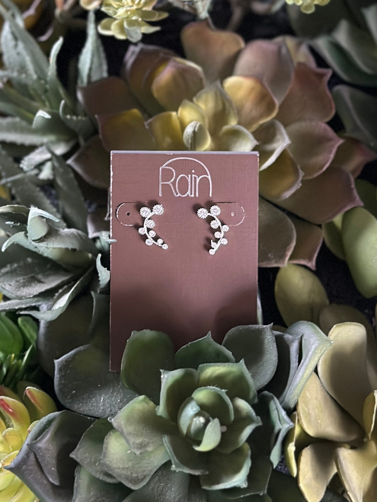 Silver Crystal Branch Earrings