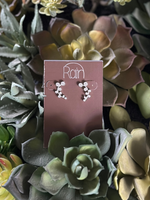 Silver Crystal Branch Earrings
