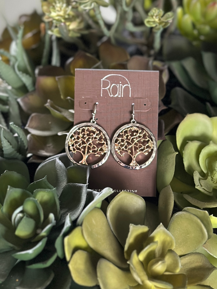 Two Tone Tree Earrings