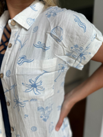 Summer Vibes Collared Short Sleeve Top