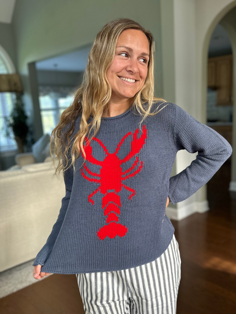Navy Lobster Sweater