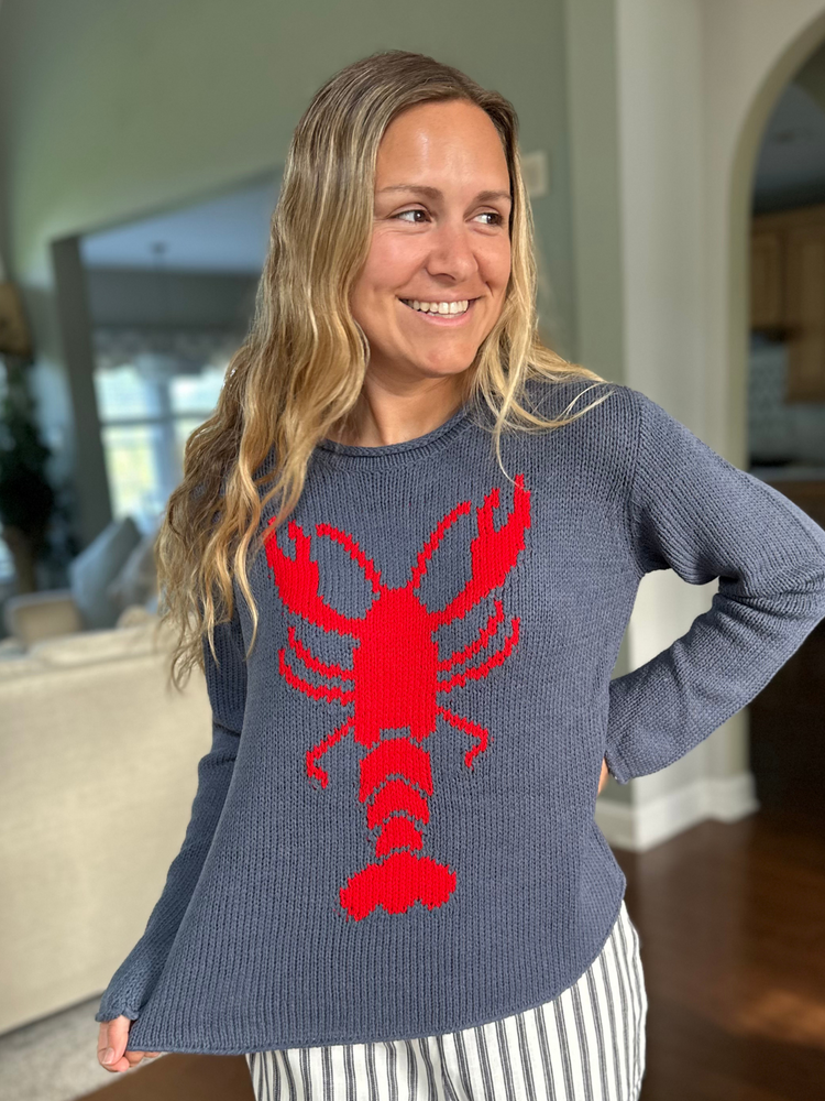 Navy Lobster Sweater