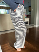 Striped Linen Wide Leg Pants