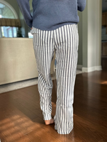 Striped Linen Wide Leg Pants